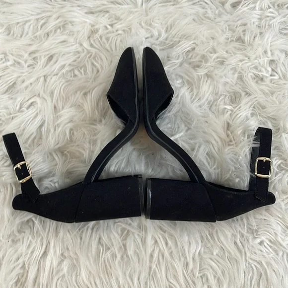 LULUS Ellarose Black Suede Ankle Strap Chunky Heels Size 5 NEW - Picture 10 of 15